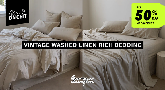 Shop the 50% off Vintage Washed Linen Rich Bedding at Checkout sale