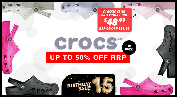 Shop the Crocs up to 50% off RRP is Back!! sale