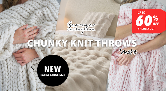 Shop the Chunky Knit Throws & More Up To X% off sale