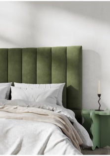 George Collective - Ribbed Velvet Headboard - Queen - Olive