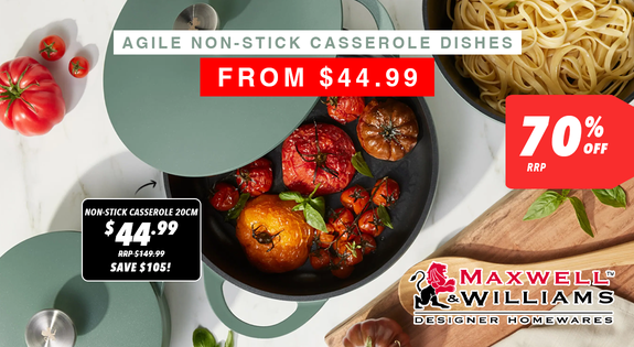 Shop the Maxwell & Williams: Agile Non-Stick Casserole Dishes - 70% off RRP sale