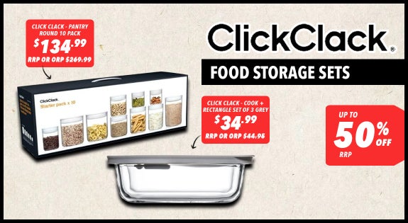 Shop the Click Clack Food Storage Sets - Up to 50% off RRP sale