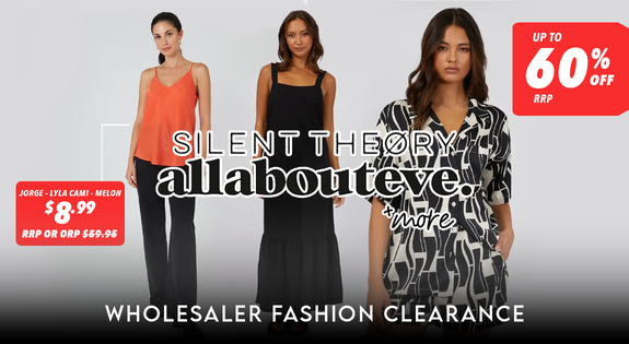 Shop the Wholesaler Fashion Clearance - Up To 60% Off RRP sale