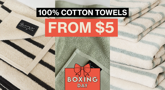 Shop the 100% Cotton towels From $5! sale