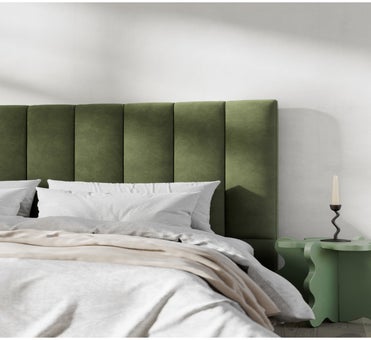 George Collective - Ribbed Velvet Headboard - King - Olive