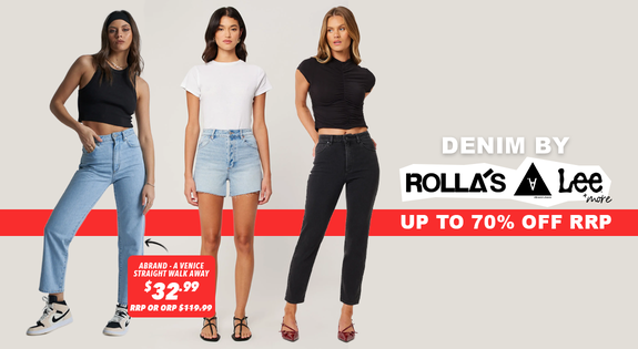 Shop the Denim By Rollas, Lee, Abrand & More - Up to 70% off RRP sale
