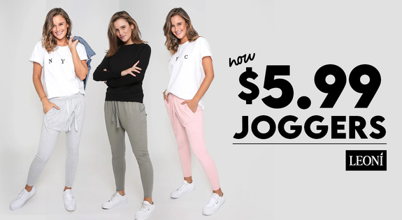 Shop the Leoni Joggers NOW $5.99 sale