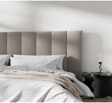 George Collective - Ribbed Headboard - King - Stone Linen Look