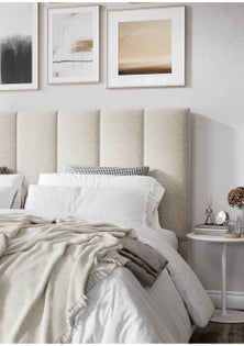 George Collective - Ribbed Boucle Headboard - King - Natural Boucle