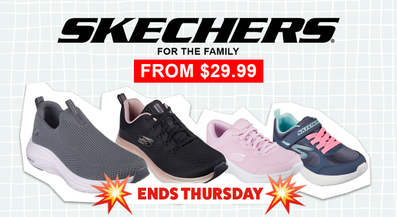 Shop the $1 shipping Skechers for the family from $29.99 - ENDS THURSDAY sale