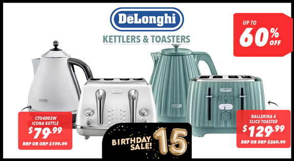 Shop the Delonghi - Kettles and Toasters - Up to 60% off sale