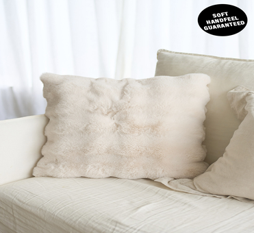 George Collective - SUPERSOFT Bubble Faux Rabbit Fur Filled Cushion - Natural Latte