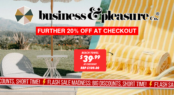 Shop the Business & Pleasure End of Season - Further 20% off at Checkout sale