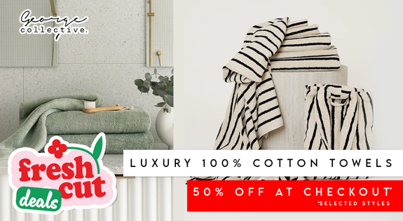 Shop the 50% off Luxury Towels *Selected styles at checkout sale