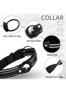 Dog Collar with AirTag Holder Case-M