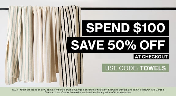Shop the SPEND & SAVE - NEW 100% Cotton Towels - Use code: TOWELS sale