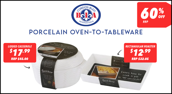 Shop the BIA Porcelain Oven-To-Tableware - 60% off RRP sale