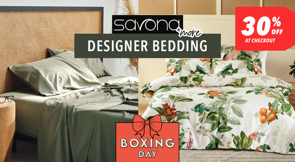 Shop the Savona Boxing Day bedding Deals 30% off sale
