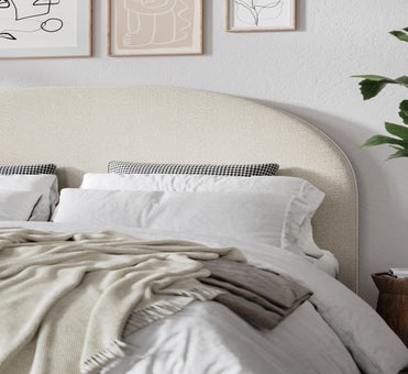 George Collective - Curved Boucle Headboard - Queen - Ivory Boucle