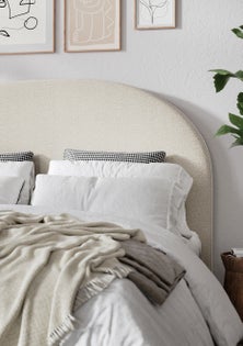George Collective - Curved Boucle Headboard - Queen - Ivory Boucle