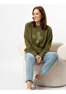 Stella + Gemma - Everyday Sweater Khaki Cross