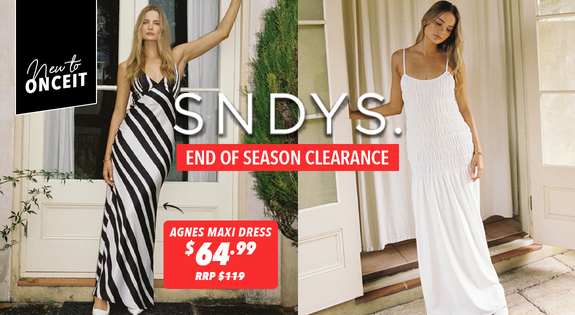 Shop the NEW to Onceit - SNDYS End of Season Clearance sale