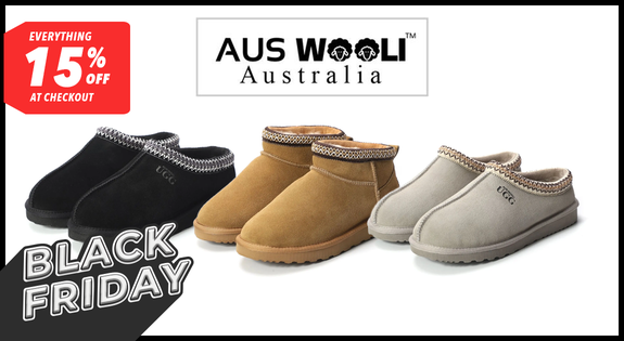 Shop the Aus Wooli Sheepskin Uggs & Slippers - Everything 15% off at Checkout sale