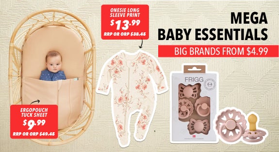 Shop the Mega Baby Essentials Sale - Big Brands from $4.99 sale