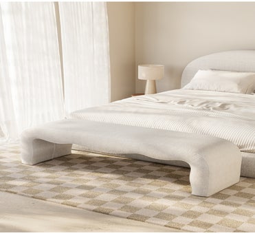 George Collective - Wavy Boucle Bench - White Boucle
