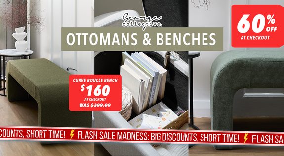 Shop the Ottomans & Benches 60% off at Checkout sale