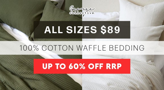 Shop the ALL SIZES $89 - 100% Cotton Waffle Bedding (Up to 60% off RRP!) sale