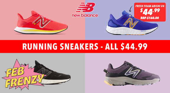 Shop the New Balance Running Sneakers - All $44.99 Feb Frenzy sale