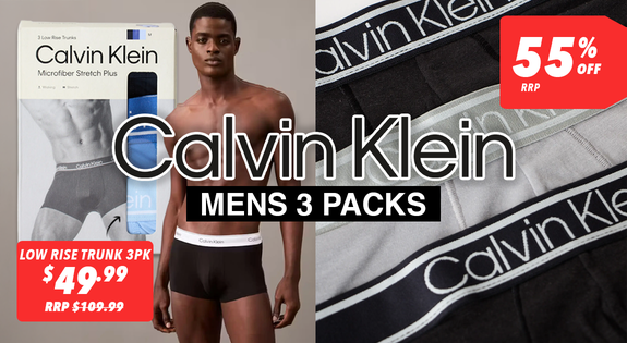 Shop the Calvin Klein Mens 3 Packs 55% off RRP! sale