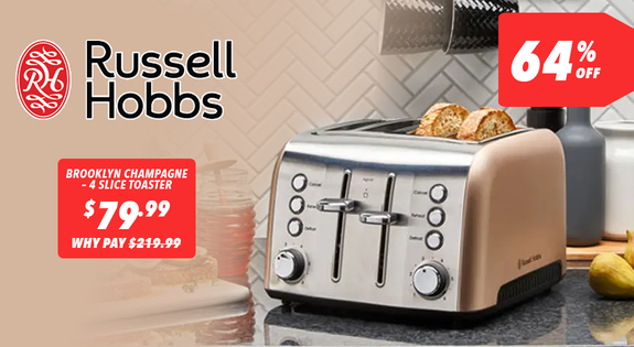 Shop the Russell Hobbs Toaster 64% off sale