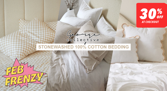 Shop the Stonewashed 100% Cotton Bedding - 30% off at Checkout Feb Frenzy sale