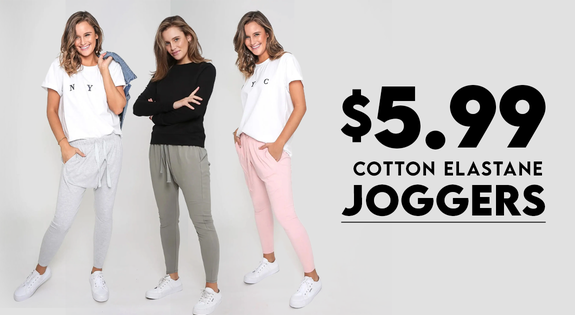 Shop the Cotton Elastane Joggers $5.99 sale