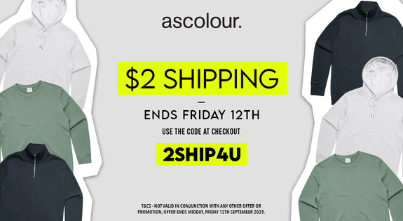 Shop the AS Colour - $2 Shipping Code - Ends Friday sale