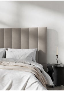 George Collective - Ribbed Headboard - Queen - Stone Linen Look
