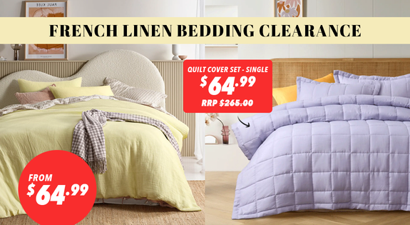 Shop the French Linen Bedding Clearance from $64.99 sale