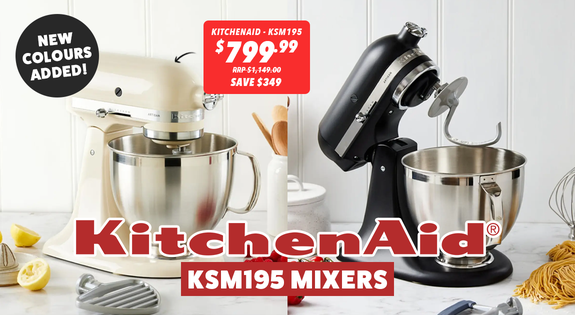 Shop the Kitchenaid KSM195 Mixers - New Colours Added - $799.99 - save $349! sale