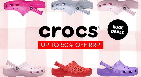 Shop the Crocs HUGE Deals up to 50% off RRP! sale
