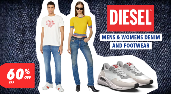 Shop the DIESEL - Mens & Womens Denim and Footwear - 60% off RRP sale