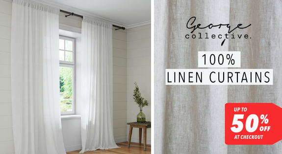 Shop the 100% linen Curtains - Up to 50% off at Checkout! sale