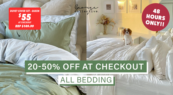 Shop the 20-50% off at checkout all Bedding- 48 HOURS ONLY sale