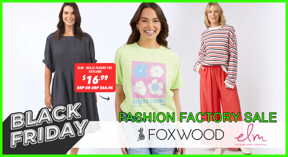 Shop the Black Friday Fashion Factory Sale from Foxwood & Elm sale