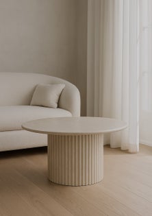 George Collective - Celine Round Coffee Table 100cm - Travertine Look