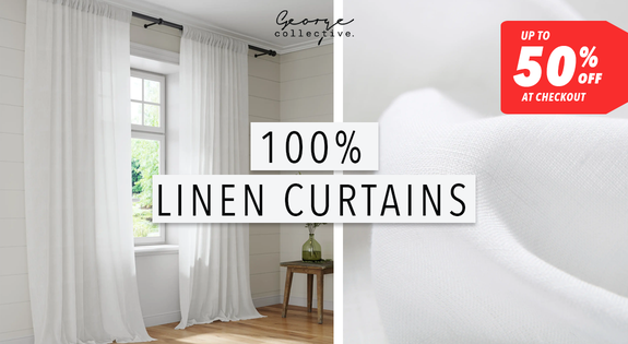 Shop the Up to 50% off - 100% Linen Curtains at checkout sale