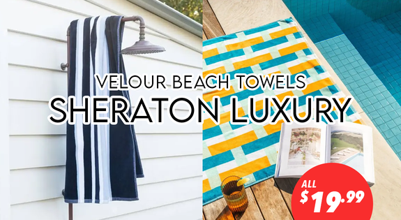 Shop the Sheraton Velour Beach Towels All $19.99! sale