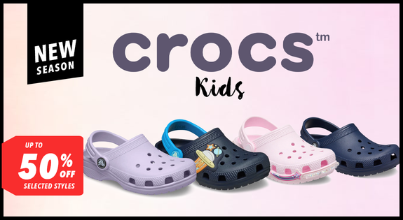 Shop the New Season Kids Crocs In Stock! Up to 50% off Select Styles sale