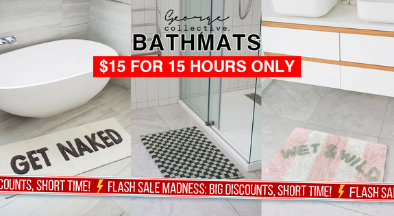 Shop the Bathmats $15 for 15 HOURS ONLY sale